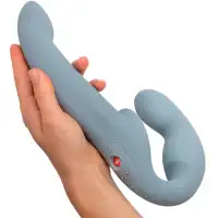 Fun Factory, Германия Анатомический безремневой страпон FF SHARE VIBE PRO, серый. 26300