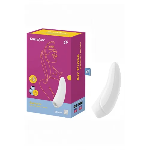 Вакуумно-волновой стимулятор Satisfyer Curvy 1+ с возможностью управления через приложение - белый
