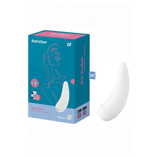 Вакуумно-волновой стимулятор Satisfyer Curvy 2+ с возможностью управления через приложение - белый