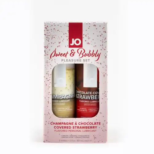 Изображение System JO, США Набор из лубрикантов JO: Шампанское/Champagne 60 mL + Клубника в шоколаде/Chocolate Covered Strawb
