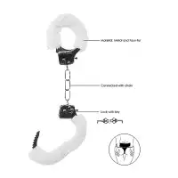 Металлические наручники с меховой обивкой Pleasure Handcuffs Furry