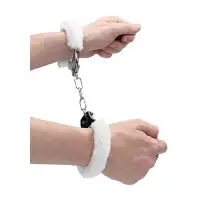 Металлические наручники с меховой обивкой Pleasure Handcuffs Furry