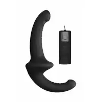 Shots Media, Нидерланды Безремневой страпон с вибрацией и пультом управления Vibrating Silicone Strapless Strapon
