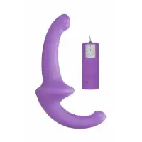 Shots Media, Нидерланды Безремневой страпон с вибрацией и пультом управления Vibrating Silicone Strapless Strapon