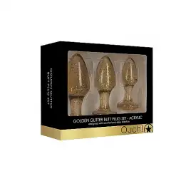 Набор акриловых анальных пробок Acrylic Goldchip Butt Plug Set