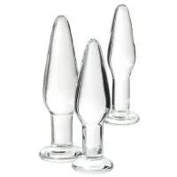 Фото Sexus Glass Набор анальных втулок из стекла Sexus Glass