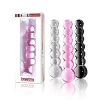 Изображение Lovetoy, Китай Розовый рельефный фаллоимитатор из стекла Glass Romance 16 см
