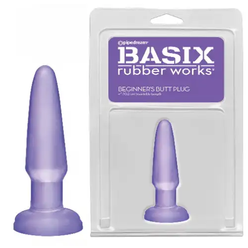 Фото PipeDream, США Анальная пробка Basix Rubber Works Beginners Butt Plug Purple
