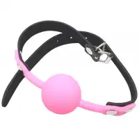 Изображение Lovetoy, Китай Силиконовый розовый кляп-шарик на ремне