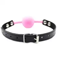 Изображение Lovetoy, Китай Силиконовый розовый кляп-шарик на ремне