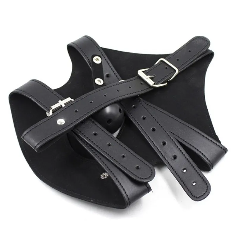 Фото KISSEXPO Черная маска с кляпом и с шорами на глаза и рот