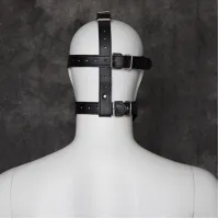 Фото KISSEXPO Черная маска с кляпом и с шорами на глаза и рот