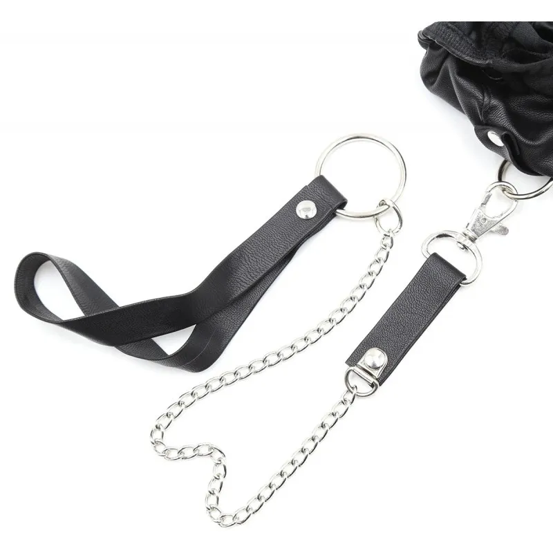 Фото KISSEXPO Мужские трусики-стринги с поводком на цепочке