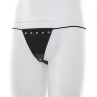 Фото KISSEXPO Универсальные черные стринги с заклепками