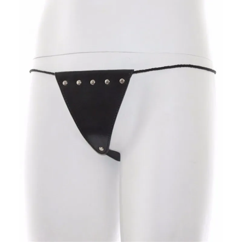 Фото KISSEXPO Универсальные черные стринги с заклепками