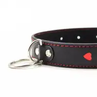 Изображение KISSEXPO Ошейник узкий с красными сердечками