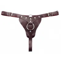 Фото БДСМ Арсенал, Россия Регулируемые кожаные трусики бордо