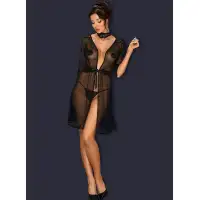 Obsessive, Польша Прозрачный пеньюар с чокером Lucita S/M — купить в Минске Фото Obsessive, Польша Прозрачный пеньюар с чокером Lucita S/M