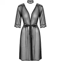 Obsessive, Польша Прозрачный пеньюар с чокером Lucita S/M — купить в Минске Фото Obsessive, Польша Прозрачный пеньюар с чокером Lucita S/M