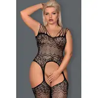 Фото Obsessive, Польша Черный боди-комбинезон с заманчивыми узорами XL/XXL