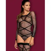 Фото Obsessive, Польша Эротичный комплект из боди в сетку и чулок S/L