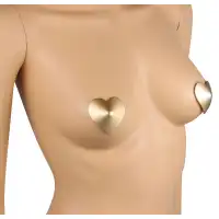 Фото KISSEXPO Золотые металлические пэстисы сердечки