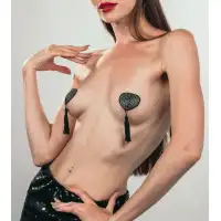 Изображение Lola Toys, Россия Пэстисы с кисточками Burlesque Evans черно-серебристые