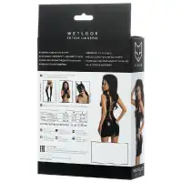 Фото Erolanta Glossy Черное платье Glossy из материала Wetlook с заклепками размер S