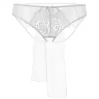 Изображение Erolanta Lingerie Эротические трусики белого цвета с бантом Erolanta Mia S