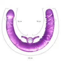 Фото  Двусторонний фаллоимитатор с вибропулей Toyfa Double Dildo