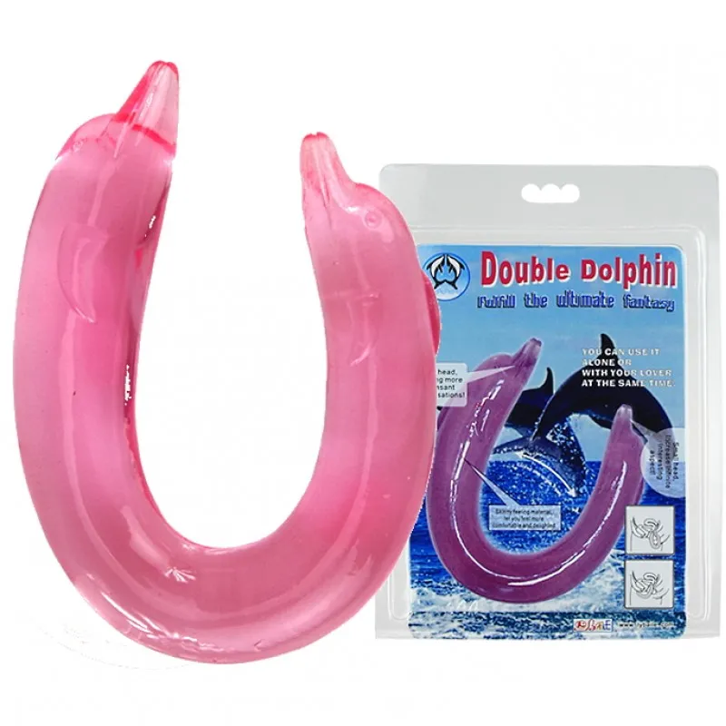 Изображение Baile, Китай Двухголовый фаллоимитатор Double Dolphin розовый