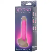 Фото  Светящийся в темноте фаллоимитатор Toyfa Tony Glow 14,5 см прозрачно-розовый