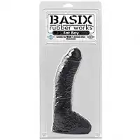 PipeDream, США Фаллоимитатор черного цвета Basix Rubber Works 10 Fat Boy Black с большой мошонкой 25 см — купить в Минске Фото PipeDream, США Фаллоимитатор черного цвета Basix Rubber Works 10 Fat Boy Black с большой мошонкой 25 см