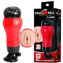 Мастурбатор вагина на присоске с вибрацией и звуком Crazy Bull Maurice