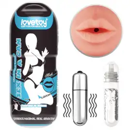 Мастурбатор в колбе губки Sex In A Can Mouth Stamina Tunnel с вибрацией