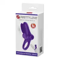 Изображение Pretty Love, Китай Эрекционное кольцо Pretty Love Vibrant Penis Ring II с клиторальной вибро-щеточкой