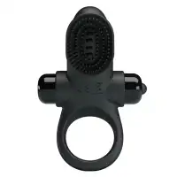 Фото Pretty Love, Китай Эрекционное кольцо Pretty Love Vibrant Penis Ring II с клиторальной вибро-щеточкой черное