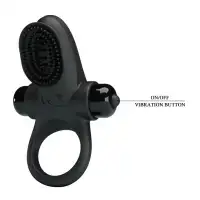 Фото Pretty Love, Китай Эрекционное кольцо Pretty Love Vibrant Penis Ring II с клиторальной вибро-щеточкой черное