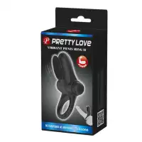 Фото Pretty Love, Китай Эрекционное кольцо Pretty Love Vibrant Penis Ring II с клиторальной вибро-щеточкой черное