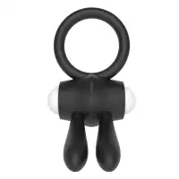Фото Lovetoy, Китай Черное виброкольцо Power Clit Cockring Rabbit