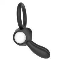 Фото Lovetoy, Китай Черное виброкольцо Power Clit Cockring Rabbit