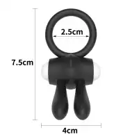 Фото Lovetoy, Китай Черное виброкольцо Power Clit Cockring Rabbit