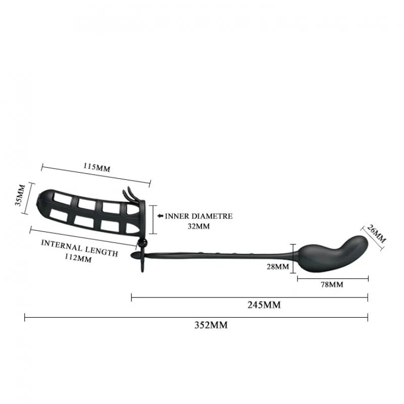 Фото Pretty Love, Китай Насадка силиконовая Pretty Love с анальным вибростимулятором