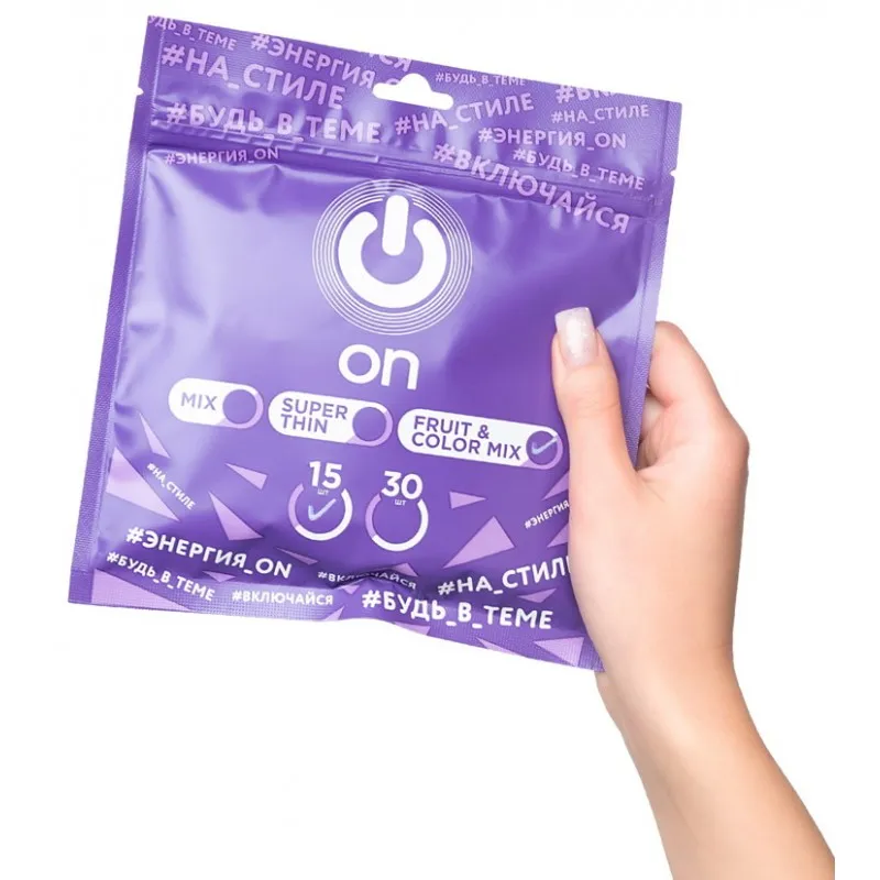 Фото My.Size, Германия Разноцветные презервативы ON Fruit Colour Mix с фруктовыми ароматами 15 шт