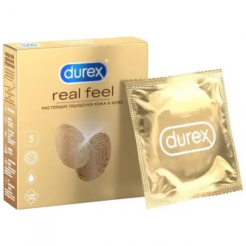 Фото Durex, Китай Полиизопреновые презервативы Durex №3 Real Feel с эффектом кожа к коже
