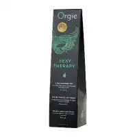 Изображение Orgie, Португалия Комплект для сладких игр Orgie Lips Massage со вкусом яблока (сладкое массажное масло и перо), 100 мл