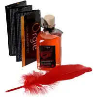 Orgie, Португалия Комплект для сладких игр Orgie Lips Massage со вкусом клубники (сладкое массажное масло и перо), 100 мл — купить в Минске Фото Orgie, Португалия Комплект для сладких игр Orgie Lips Massage со вкусом клубники (сладкое массажное масло и перо), 100 мл