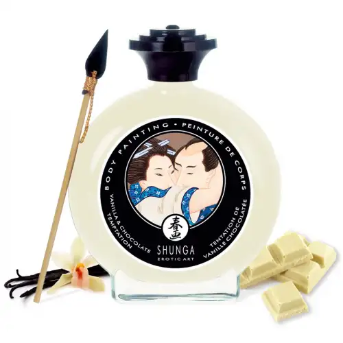 Фото Shunga, Канада Съедобная крем-краска для тела Shunga Vanilla & Chocolate Temptation ваниль и белый шоколад 100 мл