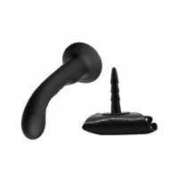 Фото Baile, Китай Изогнутый страпон черного цвета на трусиках Passionate Harness 16 см