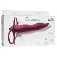 Фото Lola Toys, Россия Вибронасадка для двойного проникновения Pure Passion Flirtini бордовая